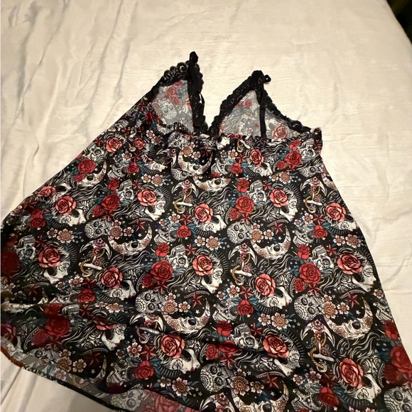 torrid Other - Floral Skull Print Camisole Night Dress and Matching Robe set!! Silky material